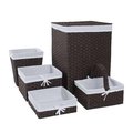 Redmon Redmon 7200ESPWH Hamper & Basket Set; Espresso & White - 5 Piece - 9.75 lbs 7200ESPWH